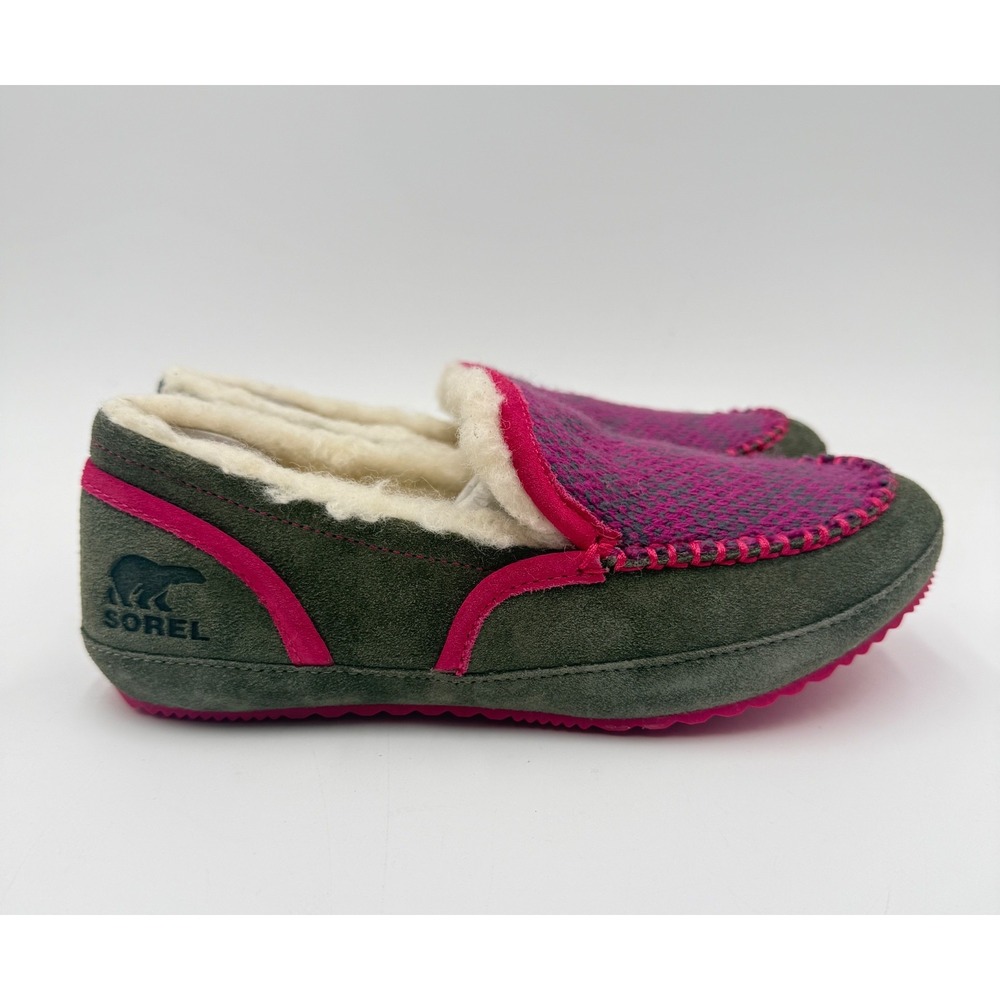 Womens Sorel‎ Tremblant 2 Suede Moccasins Insulated Snow Slippers Pink Size 9